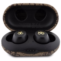 TWS Guess 4G Metal Bluetooth headphones with ENC docking station - brown