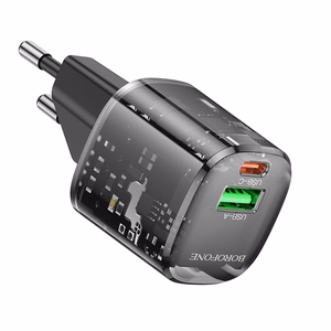 Borofone Wall laadija BN17 Sunlight - USB + Type C -  QC 3.0 PD 20W 3A must