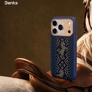 Sinine Benks Magnetic Armor Pro Knight kevlari ja metallraamiga ümbris (C.K.FL.AP.GD.BC73) mudelitele iPhone 18 Pro Max / iPhone 17 Pro Max Camera Controli nupuga
