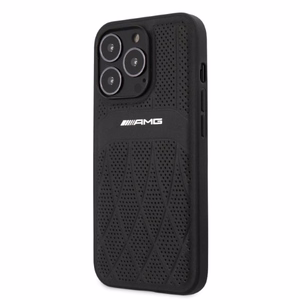 AMG AMHCP13LOSDBK iPhone 13 Pro / 13 6.1" чёрный/чёрный жёсткий чехол Leather Curved Lines