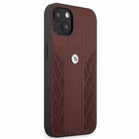 BMW Leather Curve perforeeritud ümbris iPhone 13 mini jaoks - punane