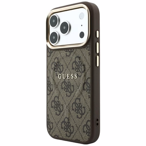 Guess Embossed 4G Classic MagSafe-ümbris iPhone 17 Pro Max / 18 Pro Max jaoks, pruun
