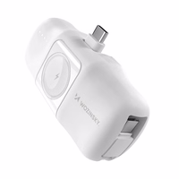Wozinsky WF16-YCS 5000mAh 15W USB-C mini-toiteallikas sisseehitatud USB-C kaabliga ja Apple Watchi laadijaga - valge