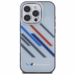 BMW Motosport IML Random Stripes iPhone 16 Pro Ümbris - hall