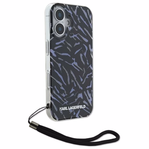Karl Lagerfeld Zebra With Cord iPhone 16 Ümbris - lilla