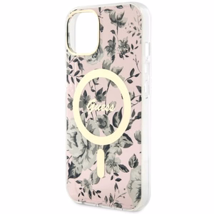 Guess Flower MagSafe ümbris jaoks iPhone 14 - roosa