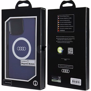 Audi IML Big Logo MagSafe чехол для iPhone 15 Pro Max - синий