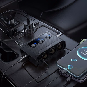Car laadija Hoco 2xUSB A + 2xUSB C+3x cigarette lighter ports PD QC3.0 240W Z64 must