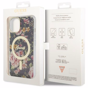 Guess GUHMP14MHCFWSK iPhone 14 Plus 6.7" чёрный/чёрный hardcase Flower MagSafe