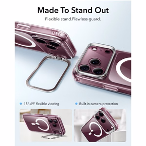 ESR Classic Hybrid Kickstand MagSafe ümbris mudelitele iPhone 18 Pro / 17 Pro, läbipaistev