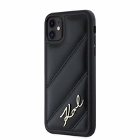 Karl Lagerfeld Diagonal Quilted Script ümbris jaoks iPhone 11 / Xr - must