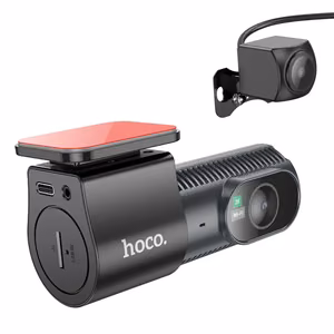 Kamera samochodowa Hoco z wyświetlaczem 1,47" 2K + kamera tylna 720P/25fps DV8 czarna