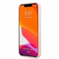 Guess GUHMP13MLSLMGLP iPhone 13 6.1" heleroosa/heleroosa hardcase Silikoonist Script Gold Logo Magsafe