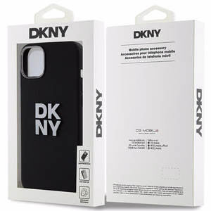 DKNY Liquid Silicone Metal Logo ümbris jaoks iPhone 15 Plus / 14 Plus - must