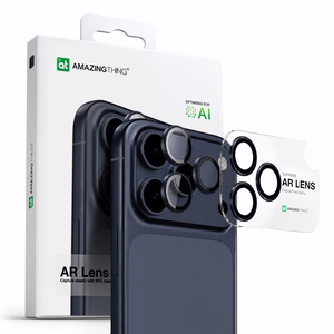 AmazingThing Lens стекло для iPhone 17 Pro / Pro Max с синей алюминиевой рамкой