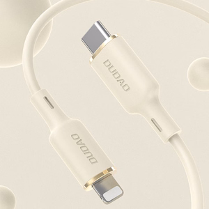 Dudao L7SF кабель 2 в 1 USB-C - USB-C Lightning 100W 1.2м - бежевый