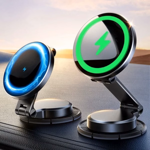 Autoehoidja Joyroom JR-ZS408 must (juhtmevaba laadimine 15W) (magnetiline / kleepuv alus)