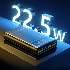 WEKOME WP-321 Vanguard Series akupank, 20000 mAh, PD 20 W + QC 22,5 W, must ja läbipaistev