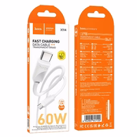 Kaabel USB C to USB C Hoco 3A 60W 1 m X114 valge