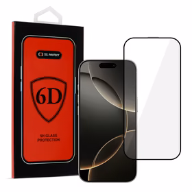 Tel Protect Full Glue 6D Karastatud klaas jaoks IPHONE 16 PRO/17 BLACK