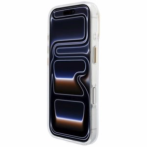 Guess IML 4G Script Metal ümbris iPhone 18 Pro / 17 Pro jaoks, valge