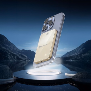 Powerbank compatible with MagSafe Forcell F-Energy SuperSlim F5K8 QC4.0 PD3.0 15W 5000 mAh titanium desert