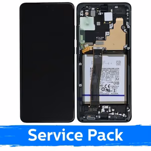 LCD ekraan ühilduv Samsung G988 S20 Ultra raamiga / Cosmic Black / (Service Pack) + KOOS AKUGA
