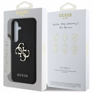GUESS ümbris jaoks SAMSUNG S25 GUHCS25SPGT4MBK (PU Grained Big 4G and Classic Logo) must