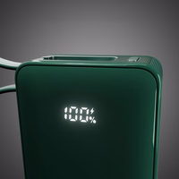 Powerbank SBS 10000 mAh 20W sisseehitatud USB-C kaabli ja digitaalse ekraaniga - roheline