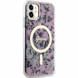 Guess GUHMN61HCFWSP iPhone 11 / Xr 6.1" roosa/roosa hardcase Flower MagSafe