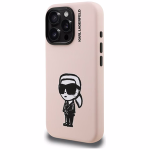 Чехол Karl Lagerfeld Silicone Karl Sketch MagSafe для iPhone 16 Pro розовый