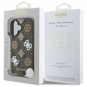 GUESS ümbris jaoks IPHONE 16 compatible with MagSafe GUHMP16SP4PWPW (PU Peony jaoks 4G Background) brown