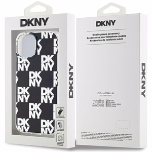 DKNY IML Checkered Mono Pattern ümbris jaoks iPhone 15 Plus / 14 Plus - must