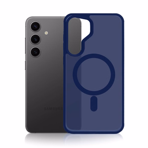 Чехол 3mk Smoke MagCase для Samsung Galaxy S24 — синий полупрозрачный