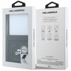 Must Karl Lagerfeld Karl & Choupette Pins MagSafe ümbris Samsung Galaxy Z Flip8 telefonile