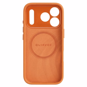 Liavec Silk Shield чехол с металлической рамкой камеры для Iphone 17 Pro Max оранжевый