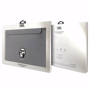 Karl Lagerfeld Saffiano Karl&Choupette ümbris jaoks a 16" laptop - hõbedane