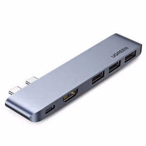 Ugreen HUB 60559 2x USB-C / USB-C PD (Thunderbolt 3, 100W, 4K 60 Hz, 10 Gbps) / HDMI 4K 30 Hz / 3x USB 3.0 MacBook Pro / Air - hall