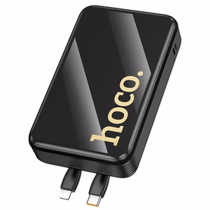 Akupank Hoco 20000 mAh QC PD 22,5W sisseehitatud kaablitega USB C + Lightning Q37A must