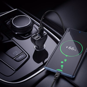 Borofone Car charger BZ35 Leader - 2 x Type C + USB - PD 30W with cable USB to Type C black