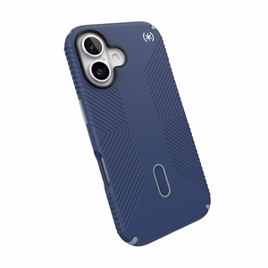 Speck Presidio2 Grip MagSafe'i ja ClickLocki toega ümbris iPhone 16-le, Coastal Blue/Dust Grey