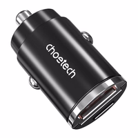Car Laadija Choetech TC0006 1x USB-A, 1x USB-C 30W PD 3.0 (must)