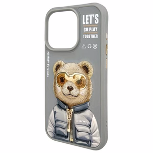 NIMMY чехол COOL&CUTE 2.0 Bear для iPhone 15 Pro Max серый