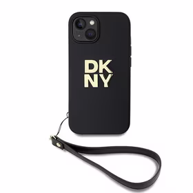 DKNY Wrist Strap Stock Logo ümbris jaoks iPhone 15 / 14 / 13 - must