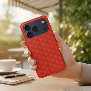 Flip case for iPhone 17 PRO MAX / 18 PRO MAX Cubic Book red
