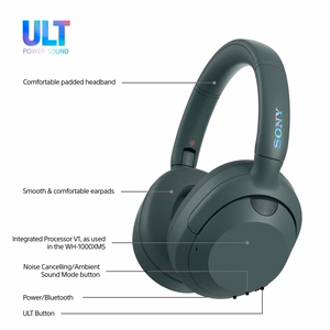 Sony ULT WEAR – juhtmevabad Bluetooth-kõrvaklapid ULT POWER SOUND, sügava bassi, mürasummutuse ja kuni 30 h akuga