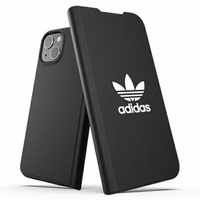 Adidas OR Booklet Case BASIC iPhone 13 jaoks - must ja valge