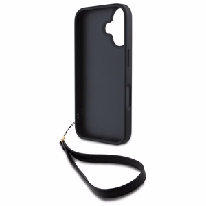 DKNY Wrist Strap Stock Logo iPhone 16 Ümbris - Must