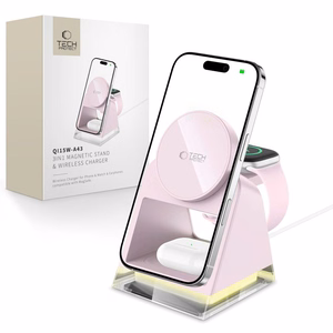 Tech-Protect QI15W-A43 3in1 MagSafe Induktiivne Laadija - roosa