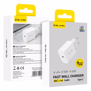 Сетевой адаптер питания Blavec BC-14 GaN4 USB-C PD/QC 30 Вт, 3 А, белый